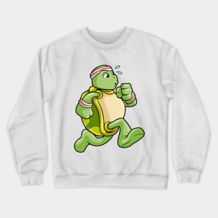 Turtle as Jogger with Sweatband and Headband Crewneck Sweatshirt